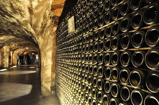 Thousands of underground bottles of wine